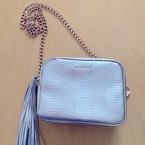 Victoria’s Secret Silver Crossbody with Gold Chain Strap NWT